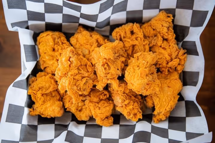 top view of Korean Fried Chicken - 10pcs of Boneless Chicken (dark meat)