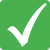 White checkmark inside a green circle.