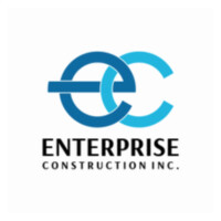 Enterprise Construction Inc logo featuring interlocking dark blue and light blue stylized letters E and C.