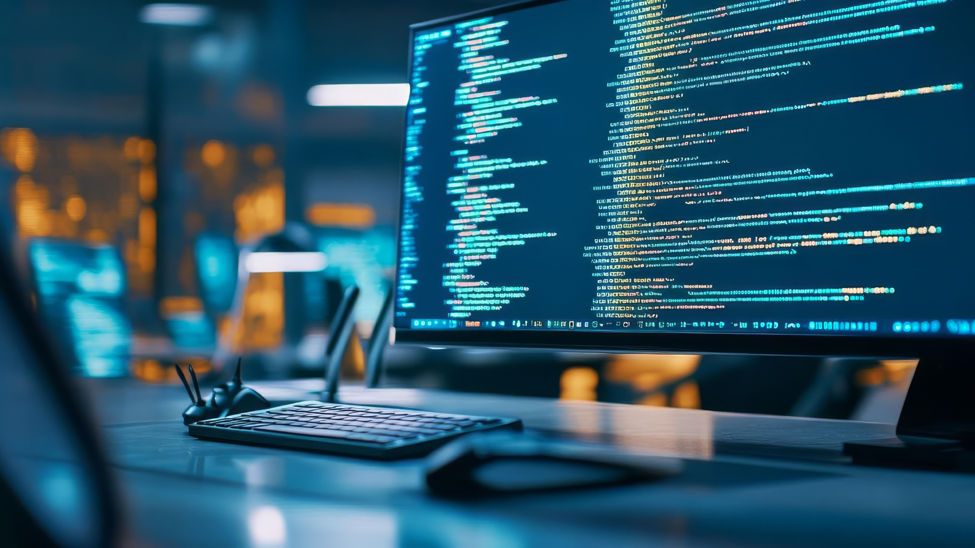 futuristic classroom setting