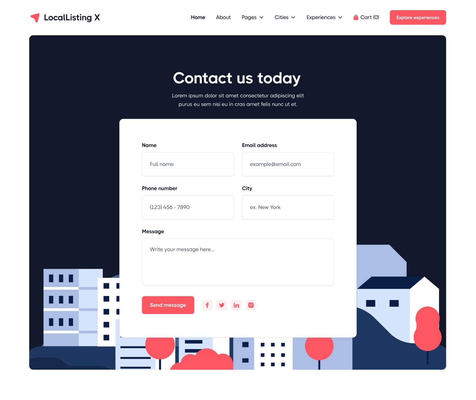 LocalListing X - Contact V3 Page - Webflow Template