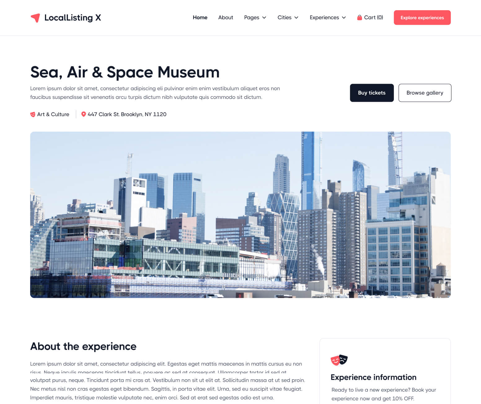 LocalListing X - Activity Single Page - Webflow Template