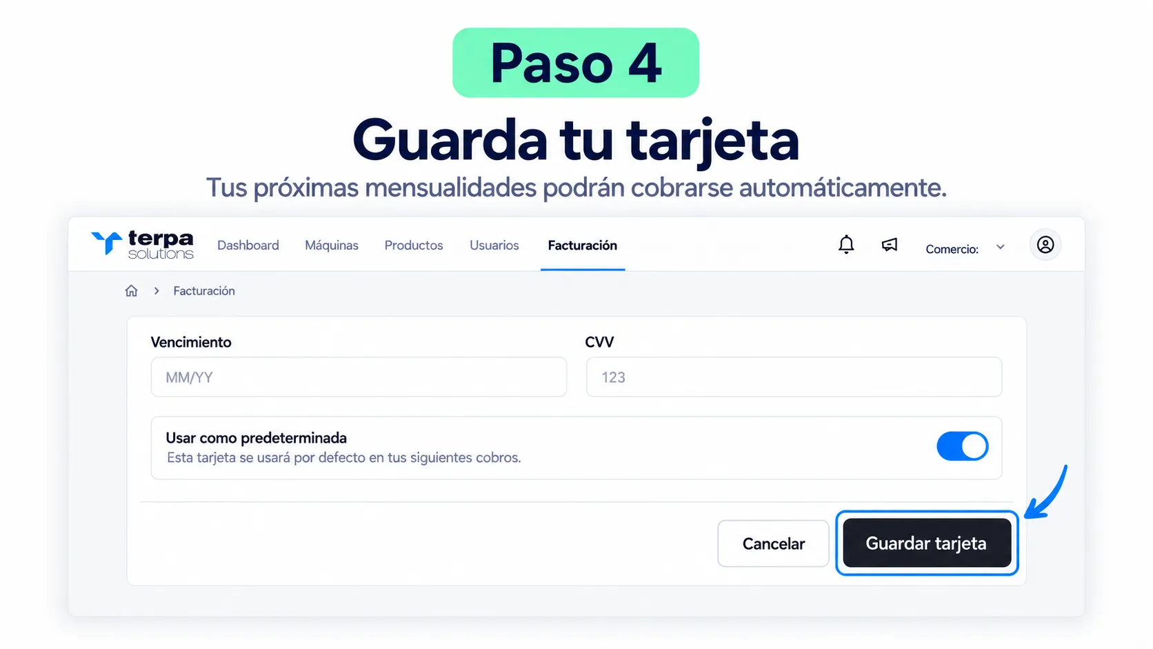 Botón Guardar tarjeta