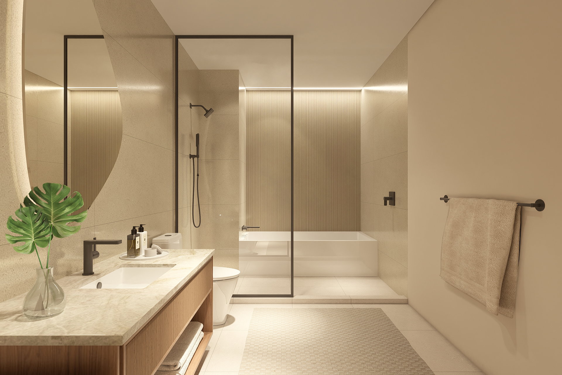 GAIA Residences Hollywood kitchen + living