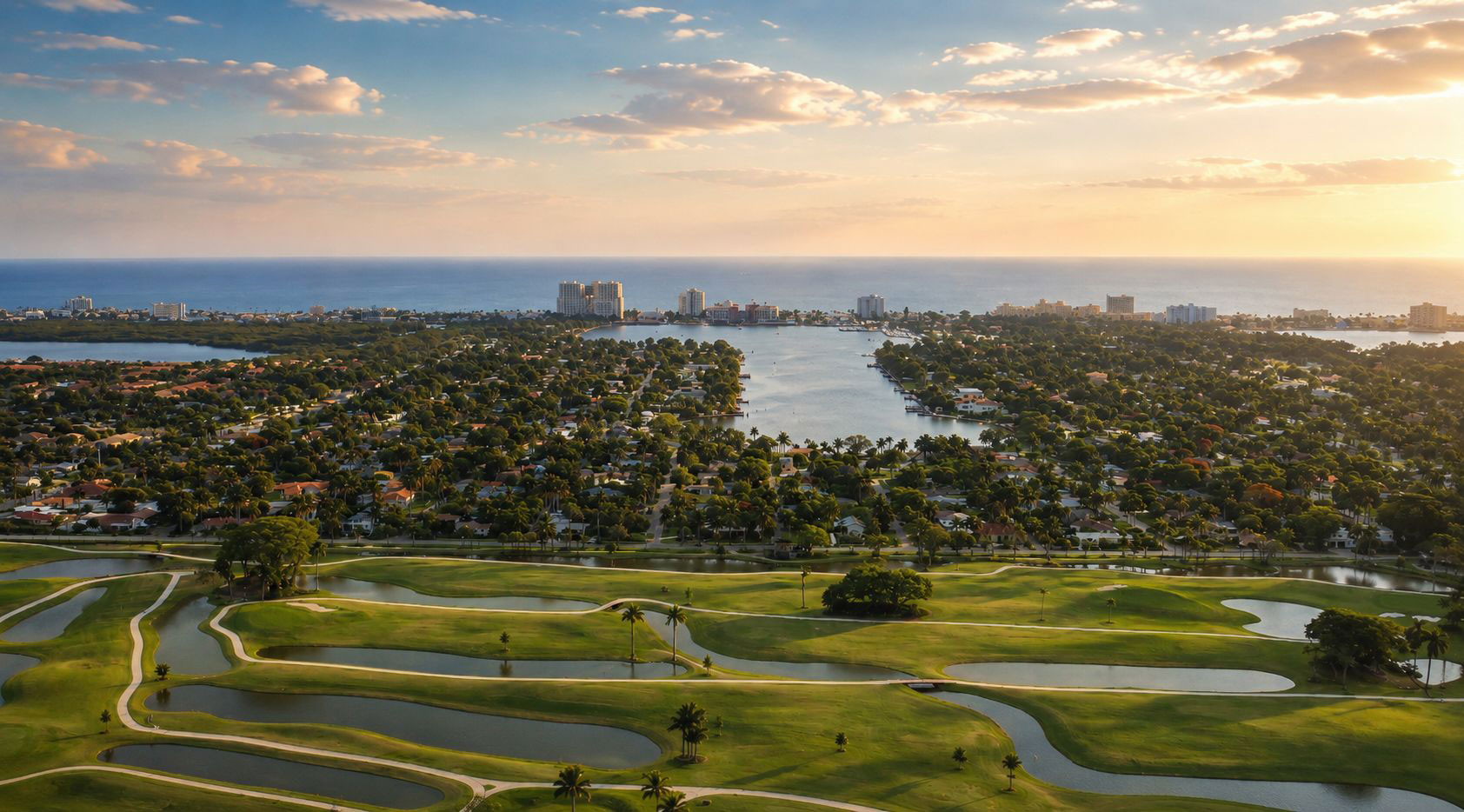 Expansive golf course landscape