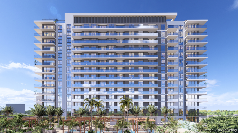 Exterior rendering of the Gaia Residences, the new luxury condominium development in Hollywood, Florida.