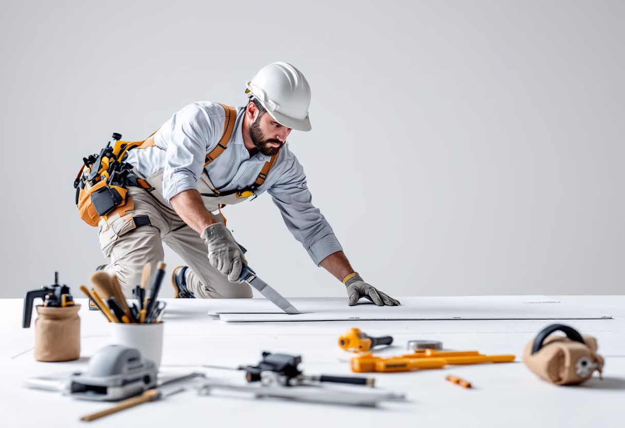 image of contractor on rooftop