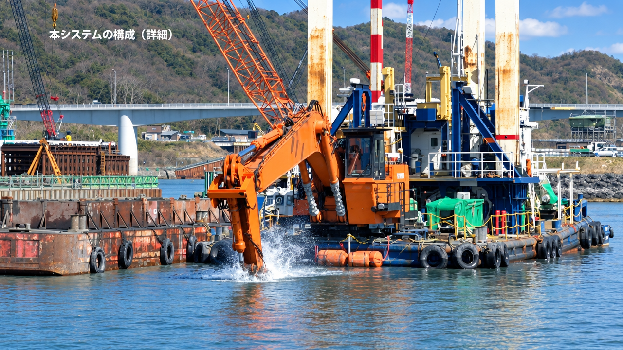 Kajima dredger working on the canal in Niigata