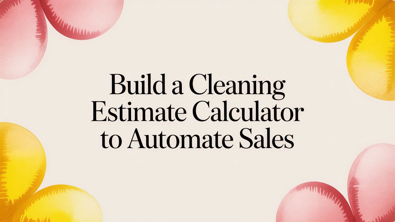 Build a Cleaning Estimate Calculator to Automate Sales
