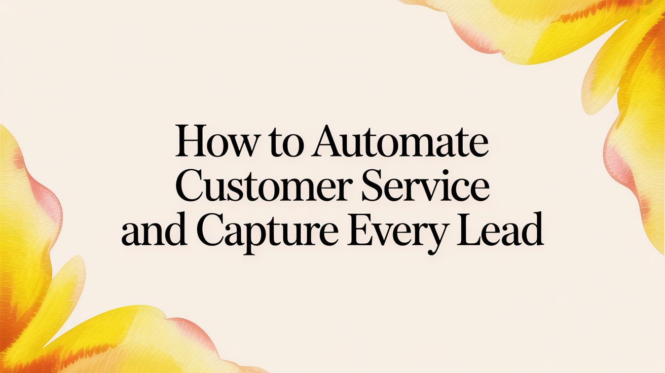 How to Automate Customer Service and Capture Every Lead