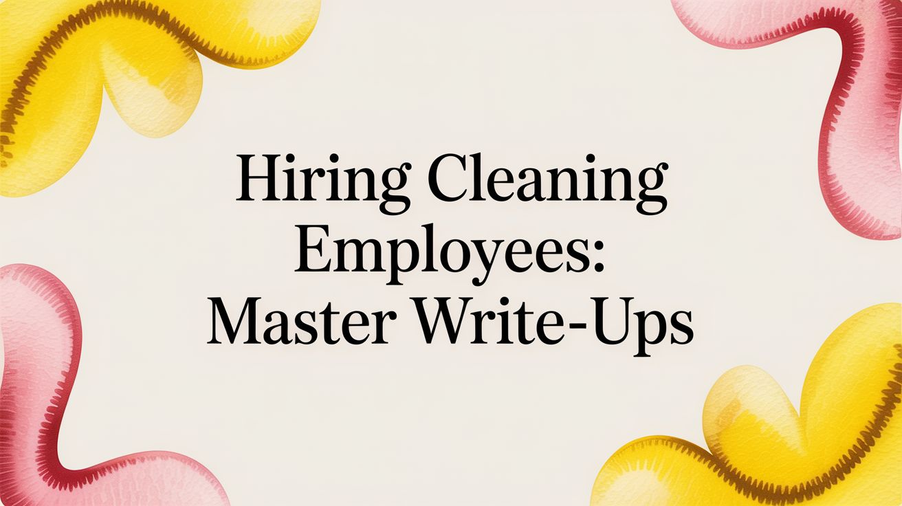 Hiring Cleaning Employees: Master Write-Ups