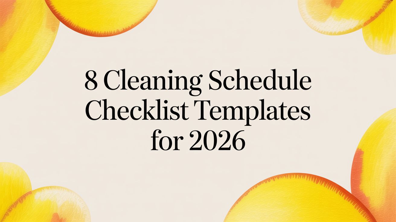 8 Cleaning Schedule Checklist Templates for 2026