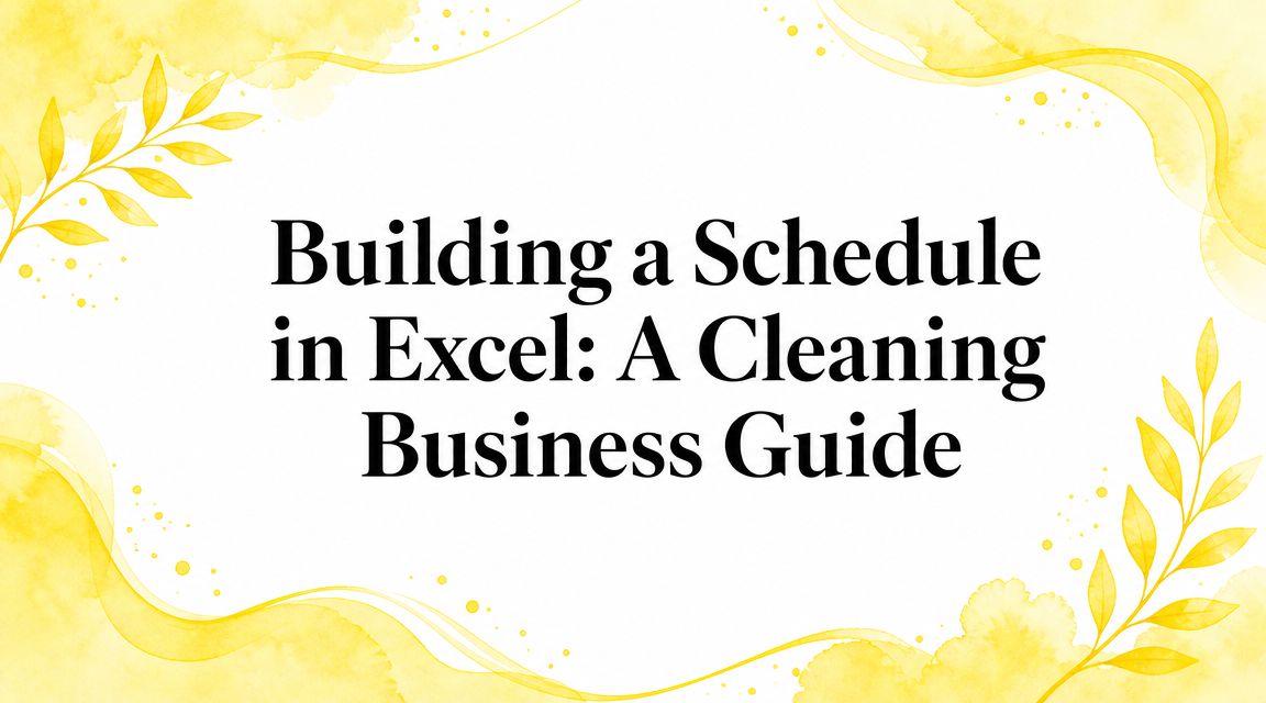 Building a Schedule in Excel: A Cleaning Business Guide