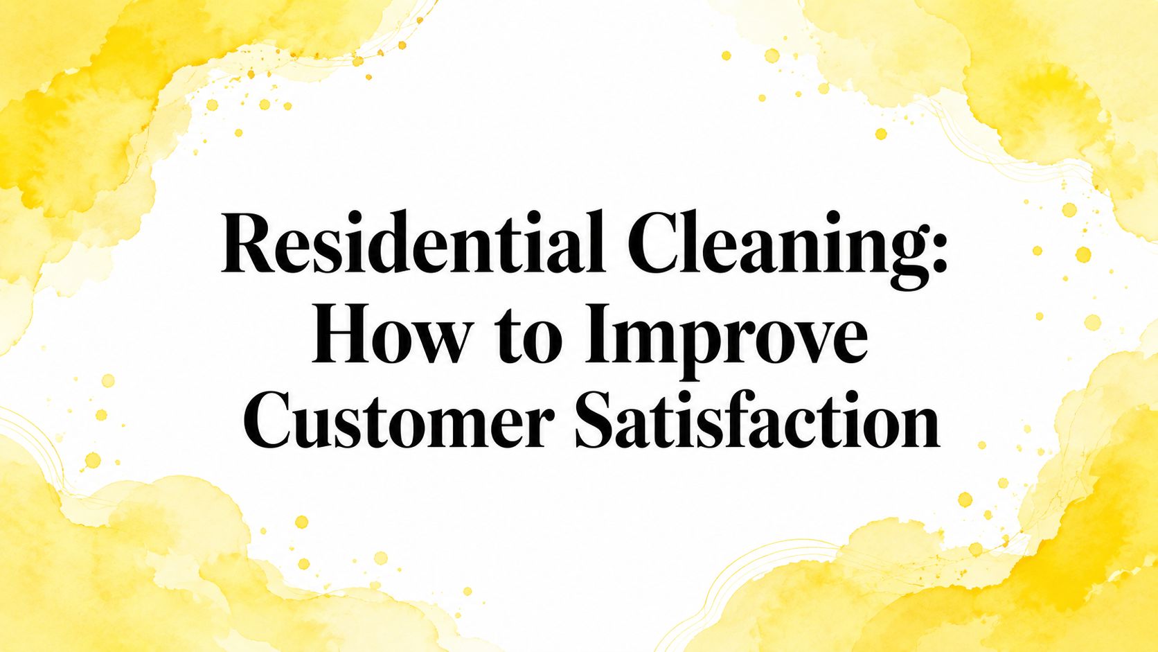 Residential Cleaning: How to Improve Customer Satisfaction