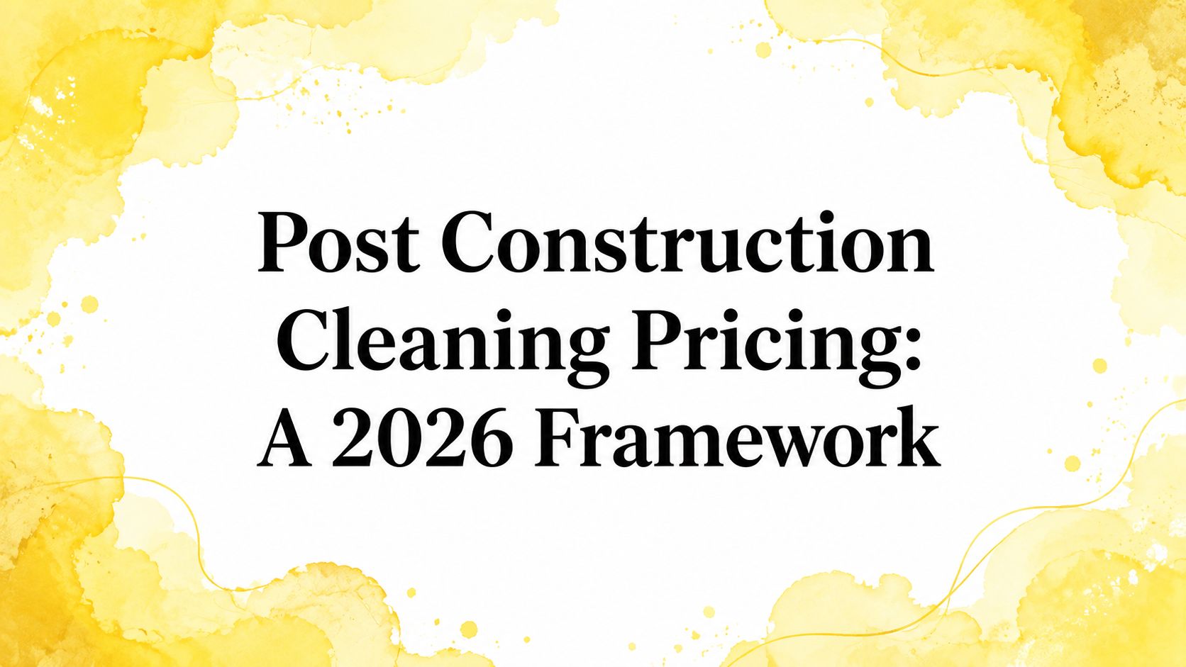 Post Construction Cleaning Pricing: A 2026 Framework