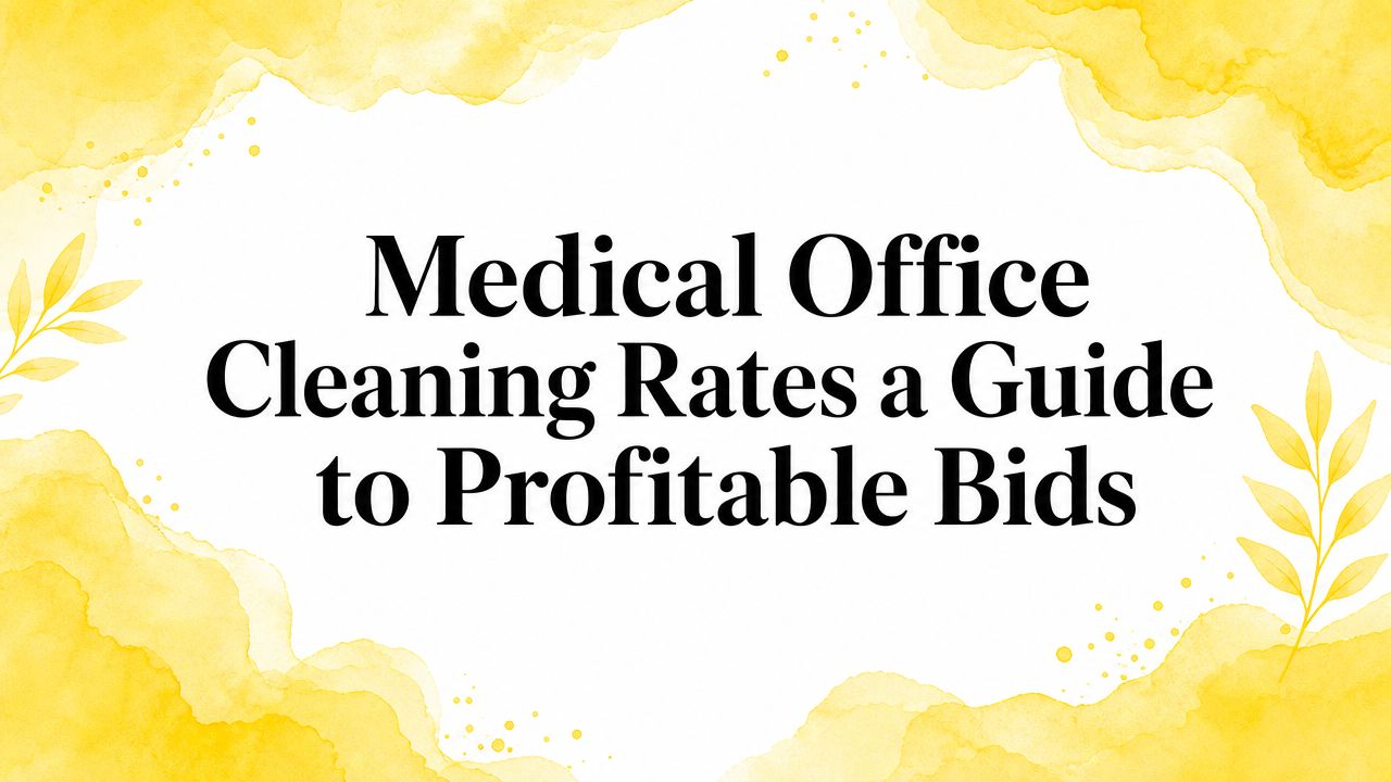 Medical Office Cleaning Rates a Guide to Profitable Bids