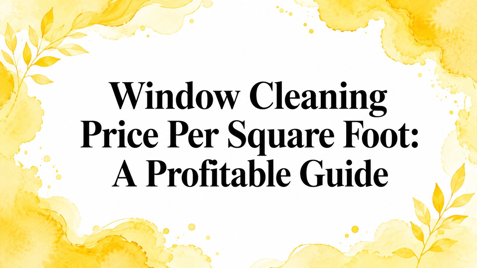 Window Cleaning Price Per Square Foot: A Profitable Guide