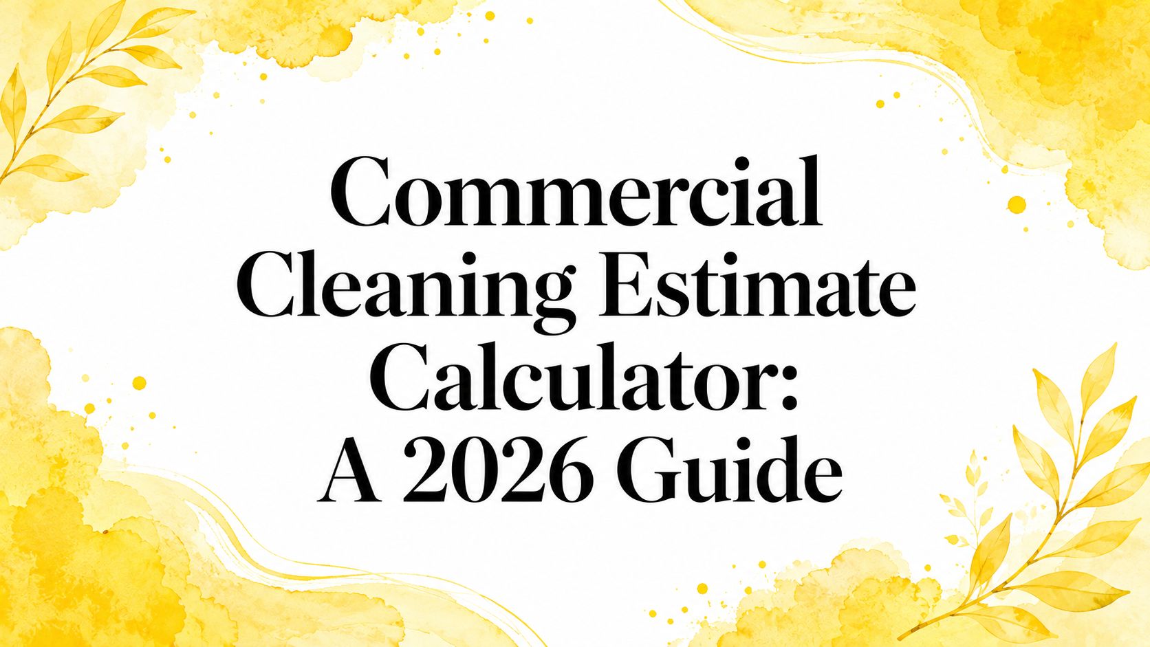 Commercial Cleaning Estimate Calculator: A 2026 Guide