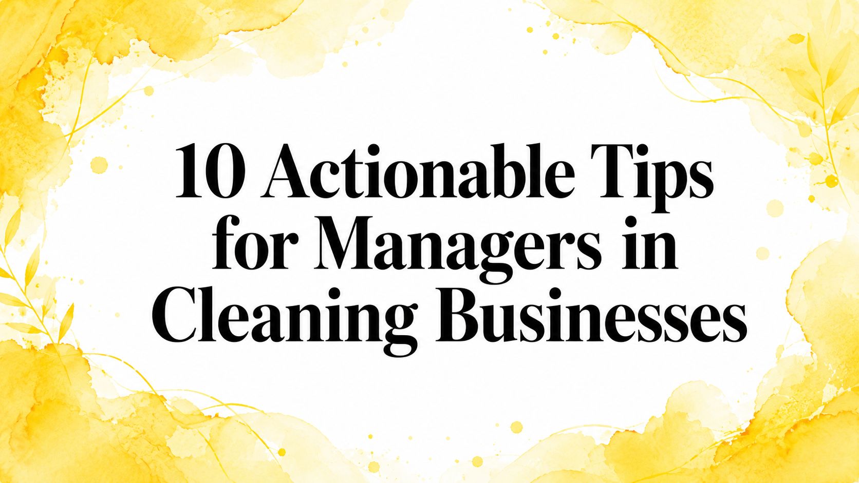 10 Actionable Tips for Managers in Cleaning Businesses