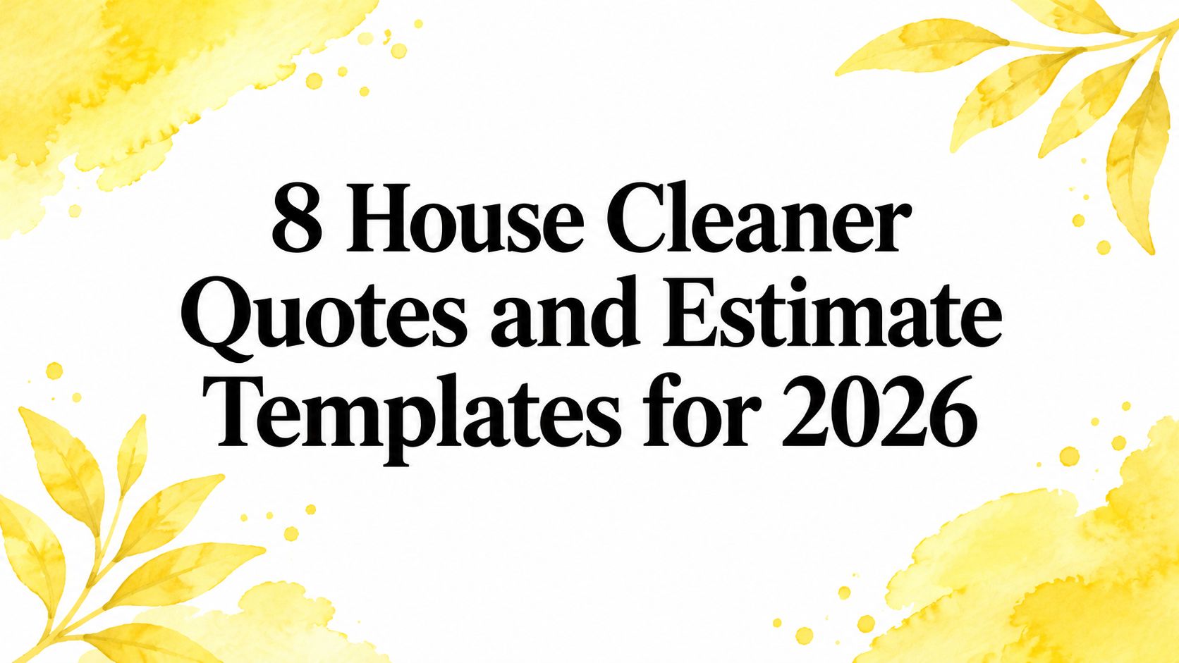 8 House Cleaner Quotes and Estimate Templates for 2026