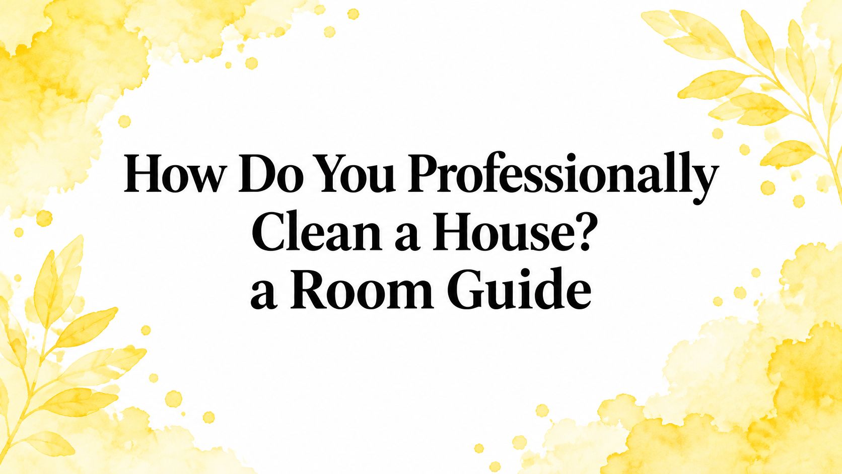 How Do You Professionally Clean a House? a Room Guide