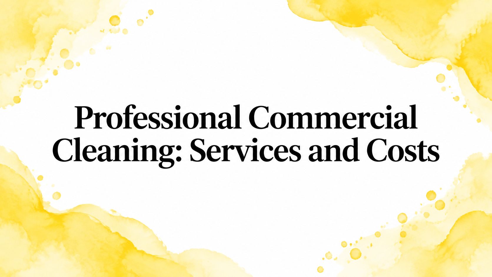 Professional Commercial Cleaning: Services and Costs