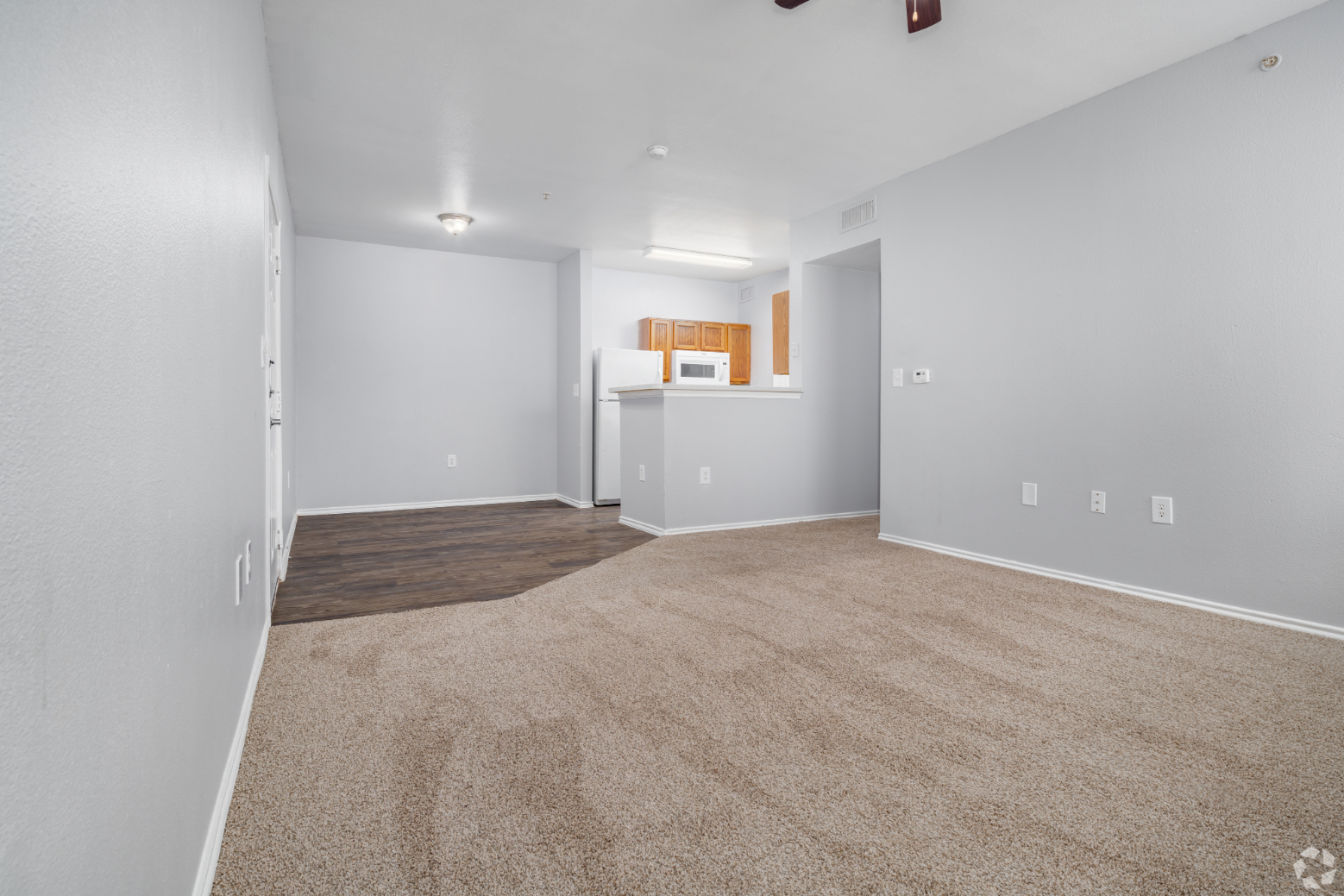 living, dining, and kitchen
