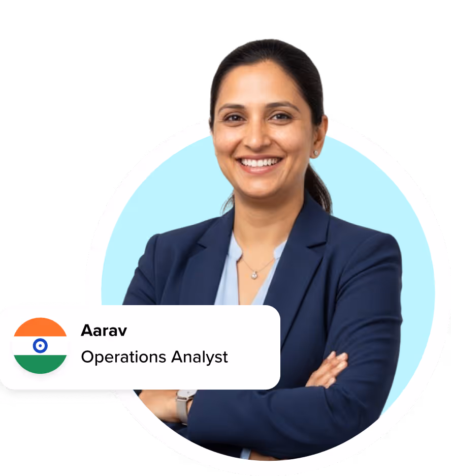 A smiling lady from India, showing her role as a operations analyst