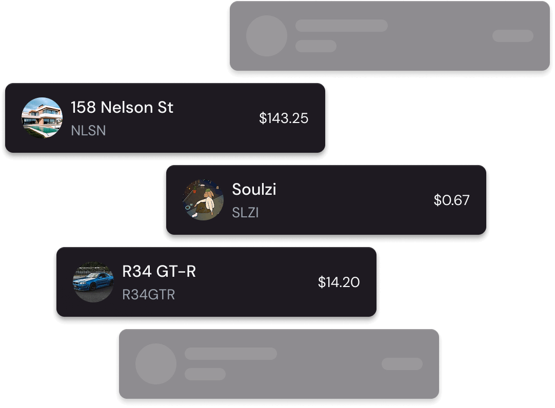 Real world assets tokenized in the Decent ecosystem