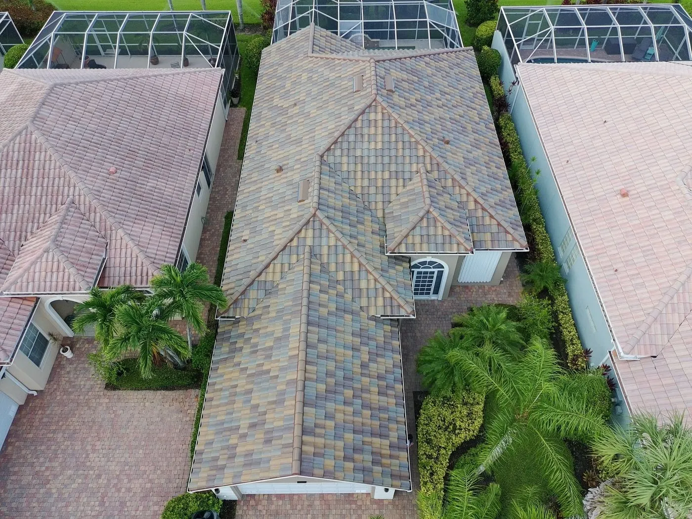 Finished concrete barrel tile roof replacement