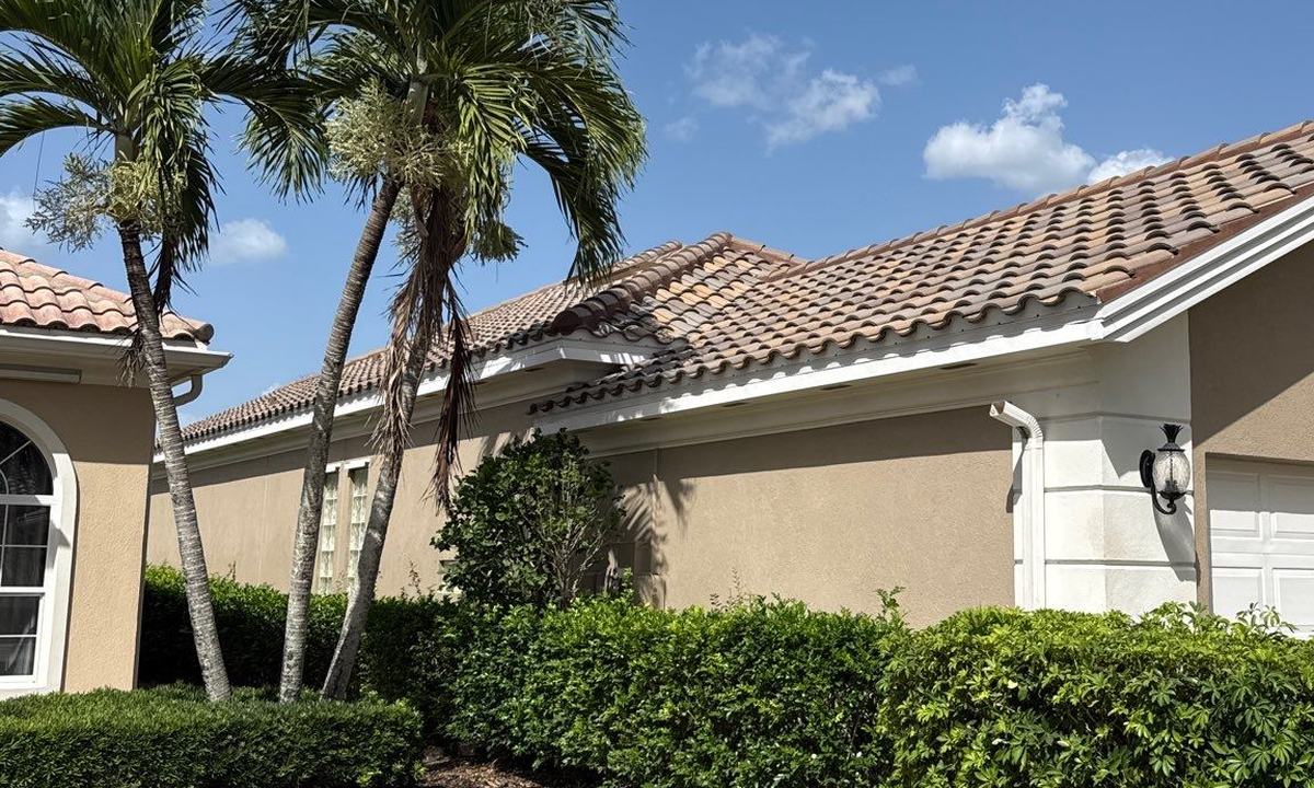 Finished barrel tile roof seen from the street