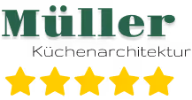 Der Name Müller mit fünf gelben Sternen darunter als Bewertung.