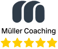 Logo mit drei vertikalen, abgerundeten Streifen und einer Fünf-Sterne-Bewertung darunter.