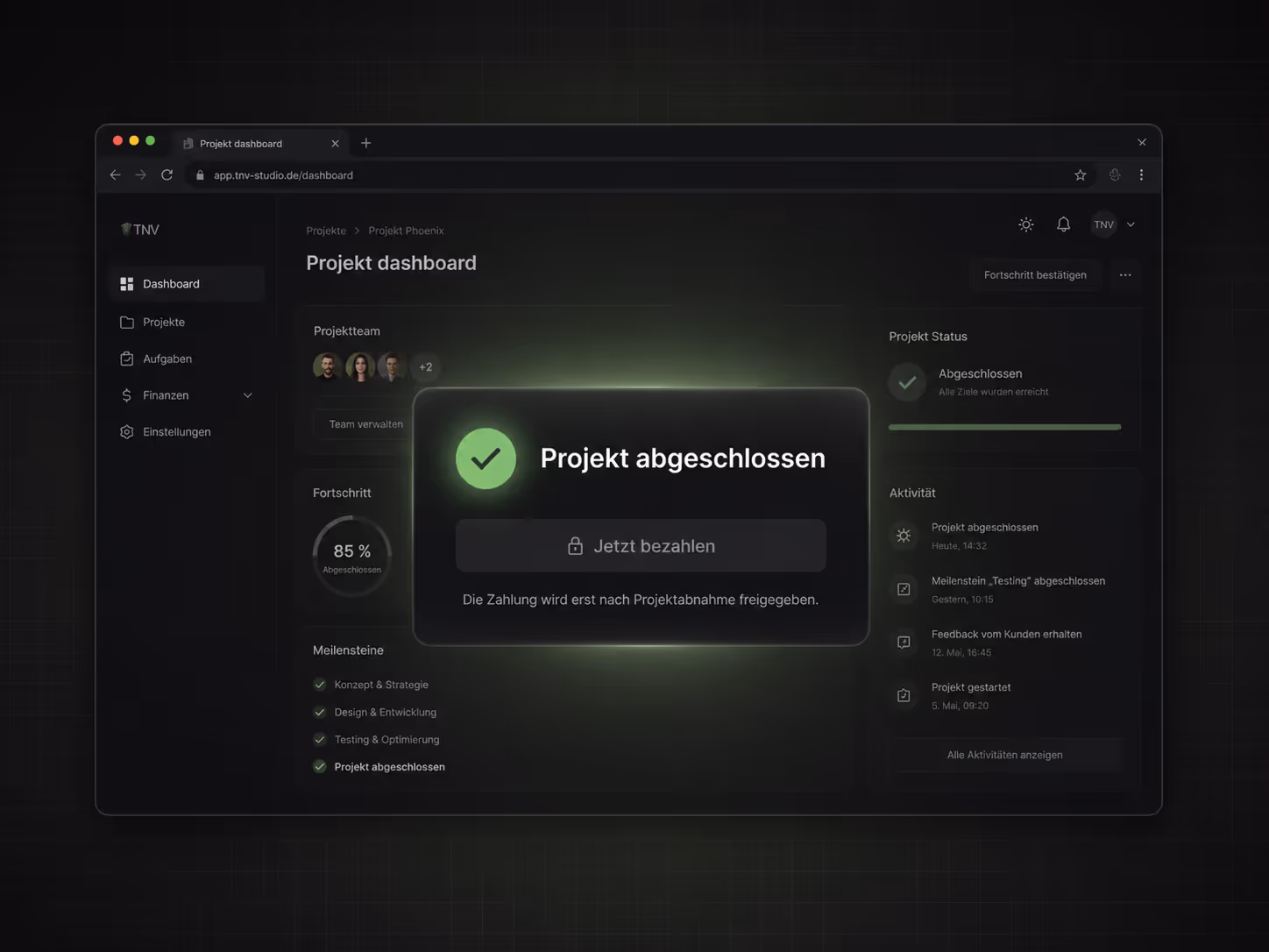 Du zahlst erst beim Abschluss des Projekts