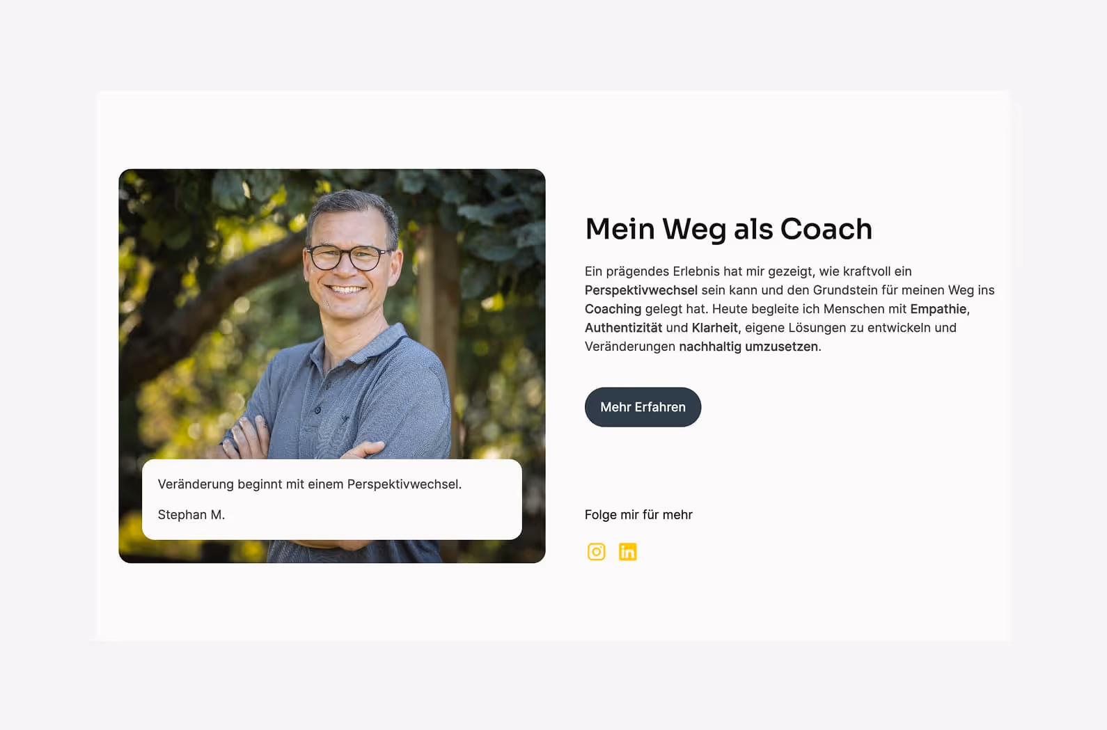 About Section Coach