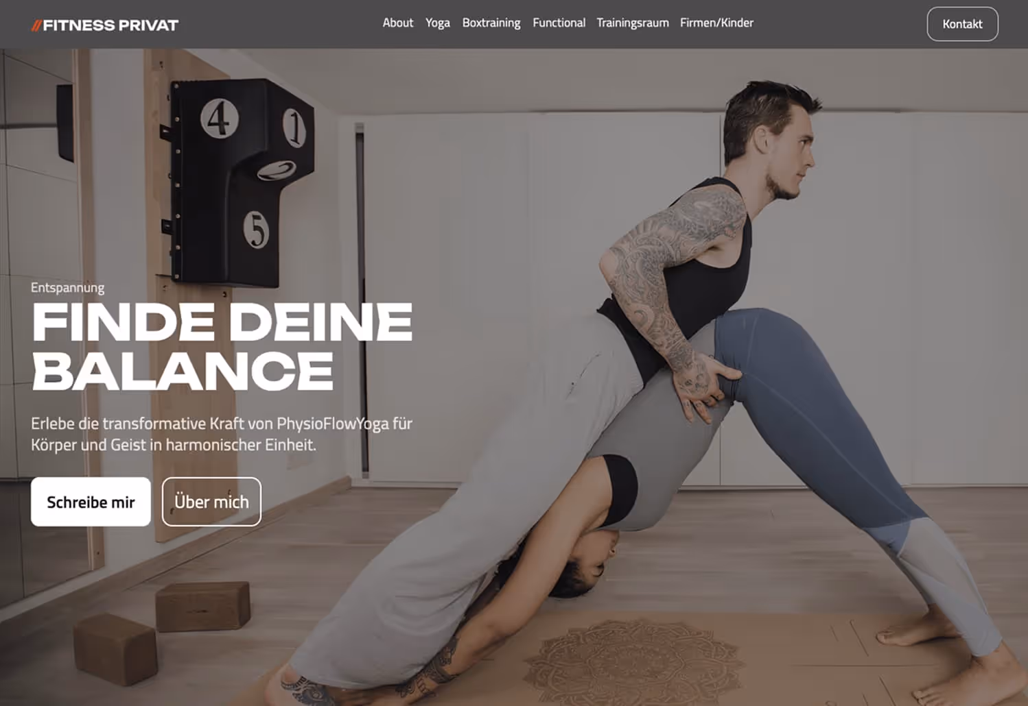 Physioflowyoga Unterseite Hero Section