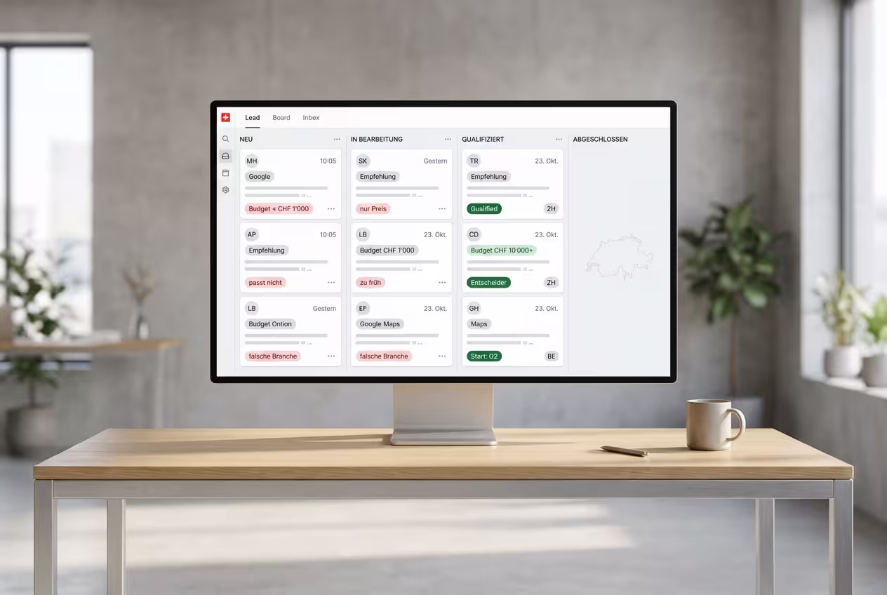Bildschirm mit Leads im CMR System