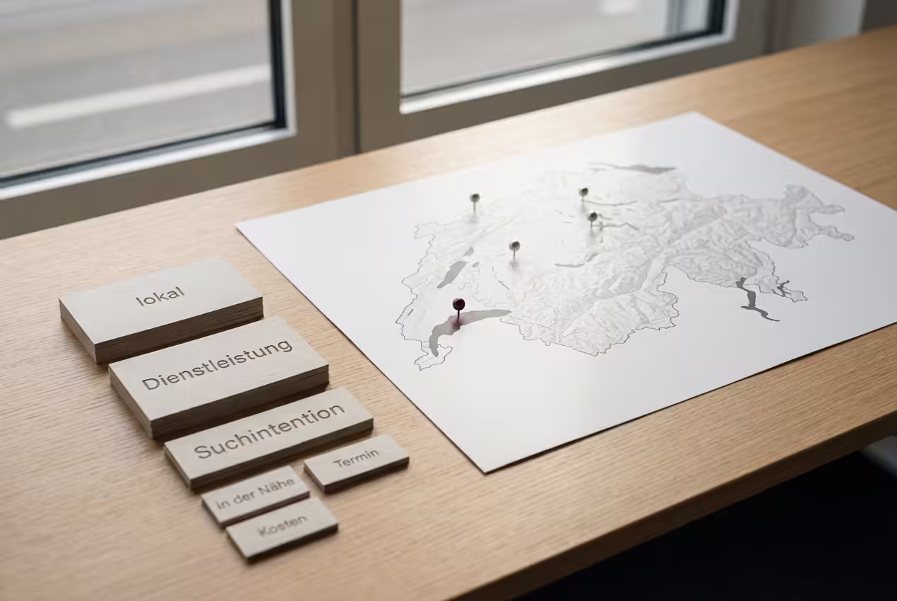 Schweizer Karte mit Local SEO