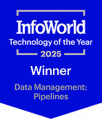 InfoWorld Technology of the Year 2025 Winner badge for Data Management: Pipelines.