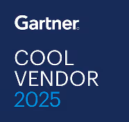 Gartner Cool Vendor 2025 badge with white and blue text on a dark blue background.