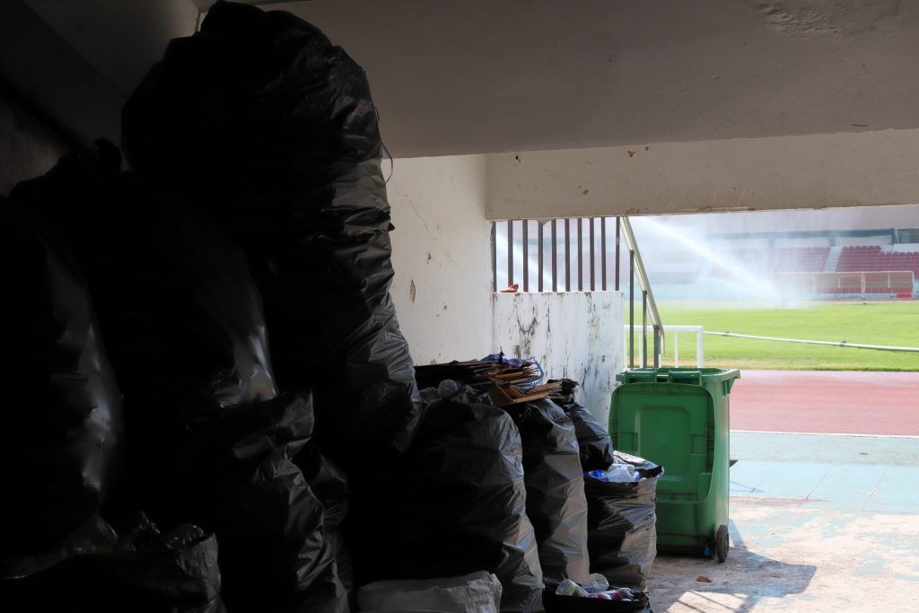 Stadium or arena cleaning operation