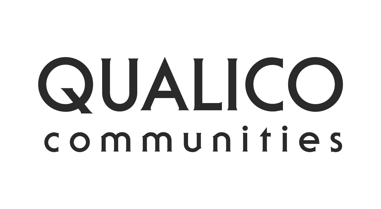 Qualico Communities logo with stylized text in black on white background.