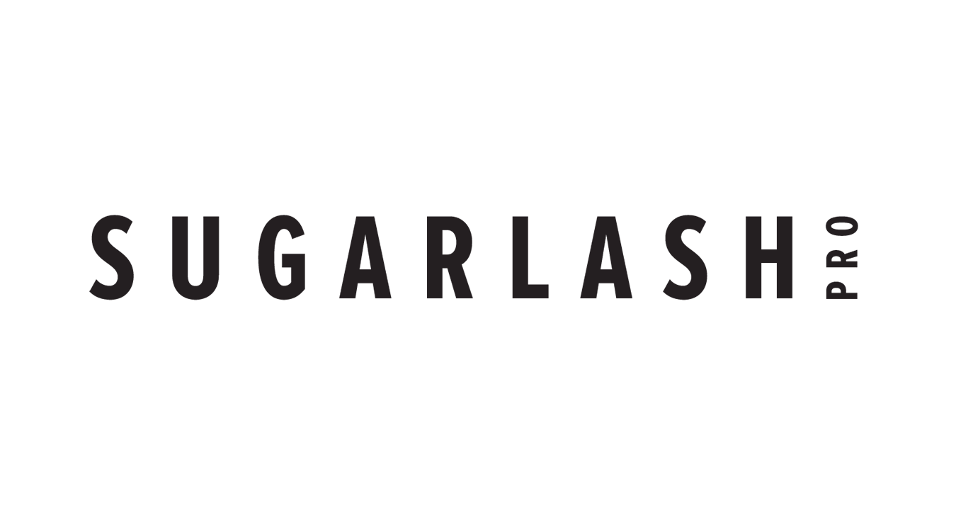 SugarLash Pro brand logo in bold black uppercase letters with PRO rotated vertically.