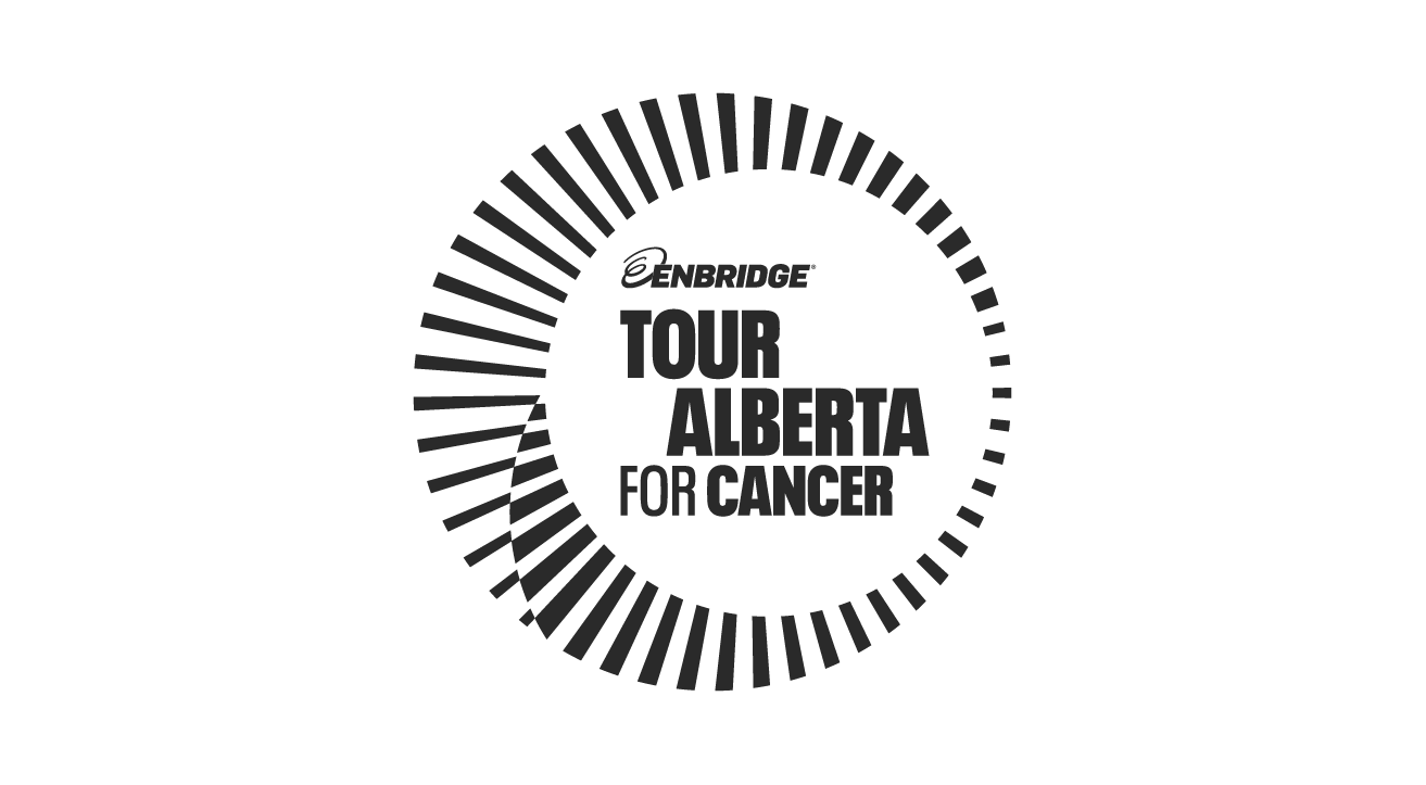 Enbridge Tour Alberta for Cancer logo with stylized circular bar design around the text.