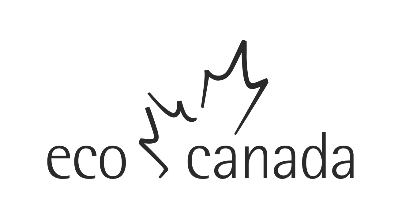 Text reading 'eco canada' with two stylized maple leaves between the words.