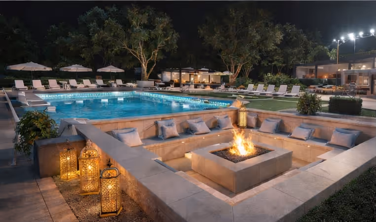 Pool at night