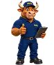 Mascota de Bull Transporte