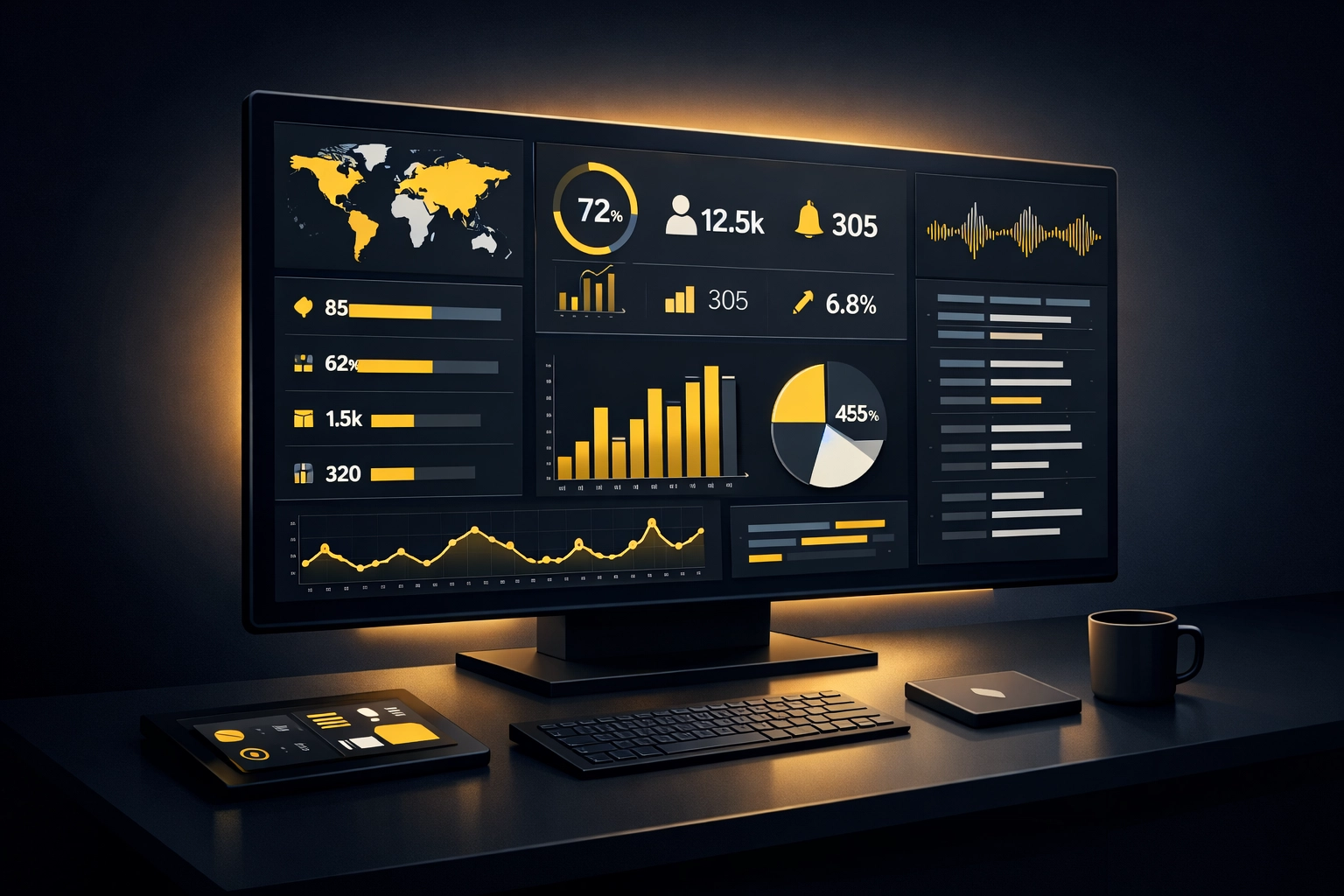 Central dashboard showing real-time business data and vendor status for better visibility