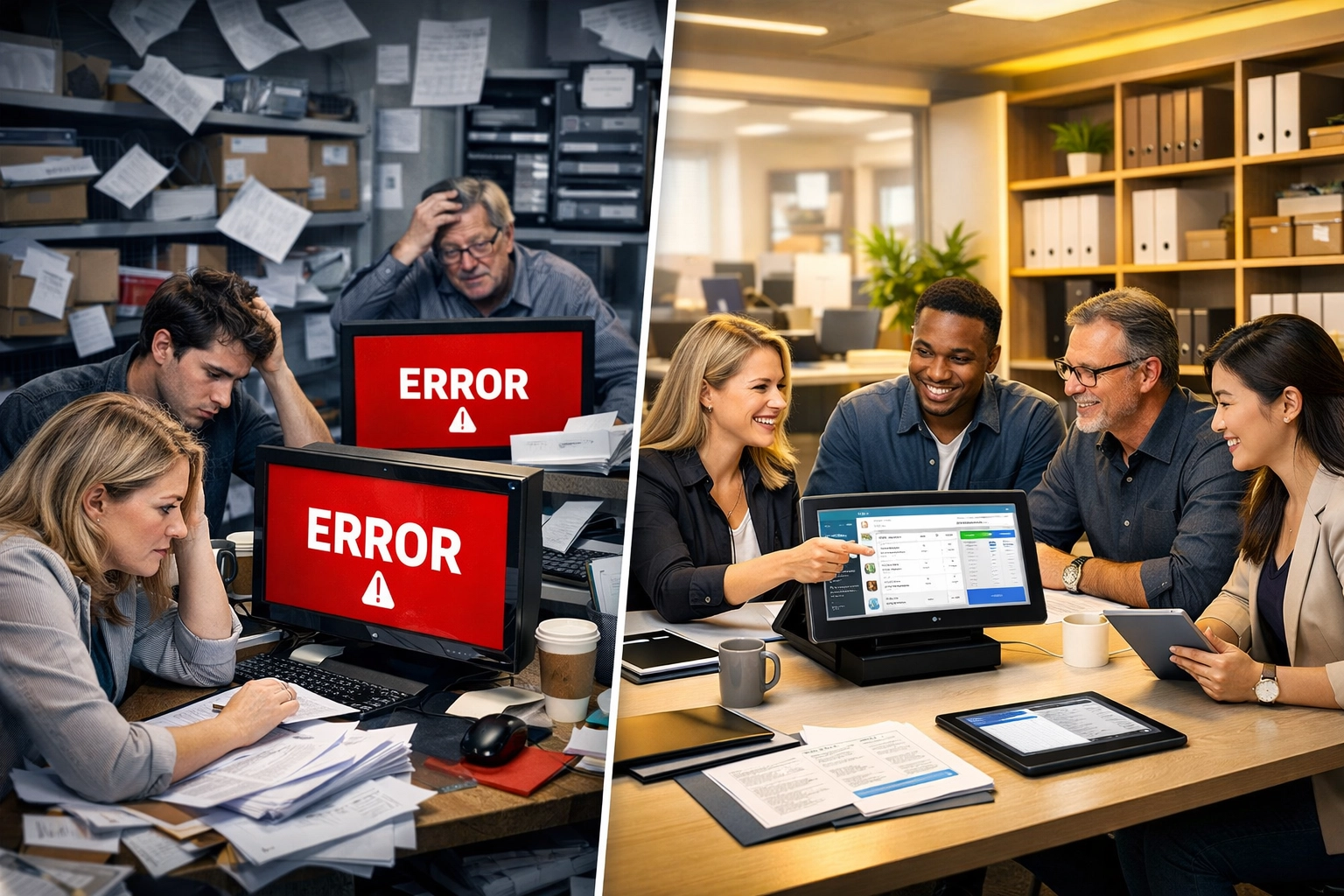 Retail team collaboration during successful POS system migration and implementation