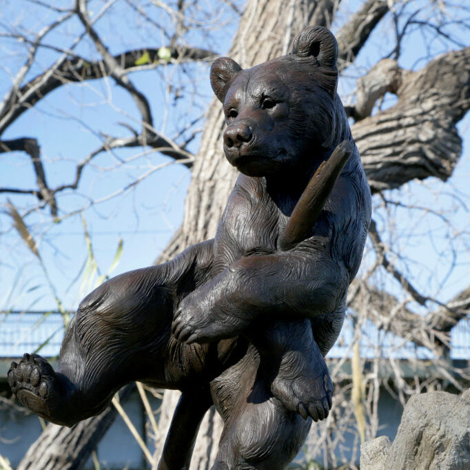 Trouble (American Black Bear Cub) — public sculpture on the Waco Sculpture Zoo trail